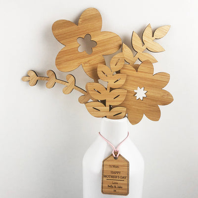 Everlasting Bamboo Flowers And Personalised Tag