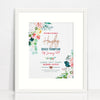 Mirror (Rose Gold) Watercolour Blooms Birth Print