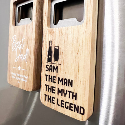 Dad Label Personalised Wooden Bottle Opener