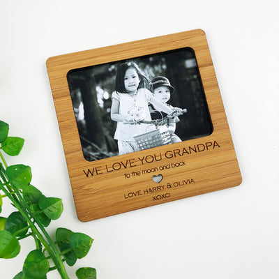 Personalised Script Text Bamboo Magnetic Frame