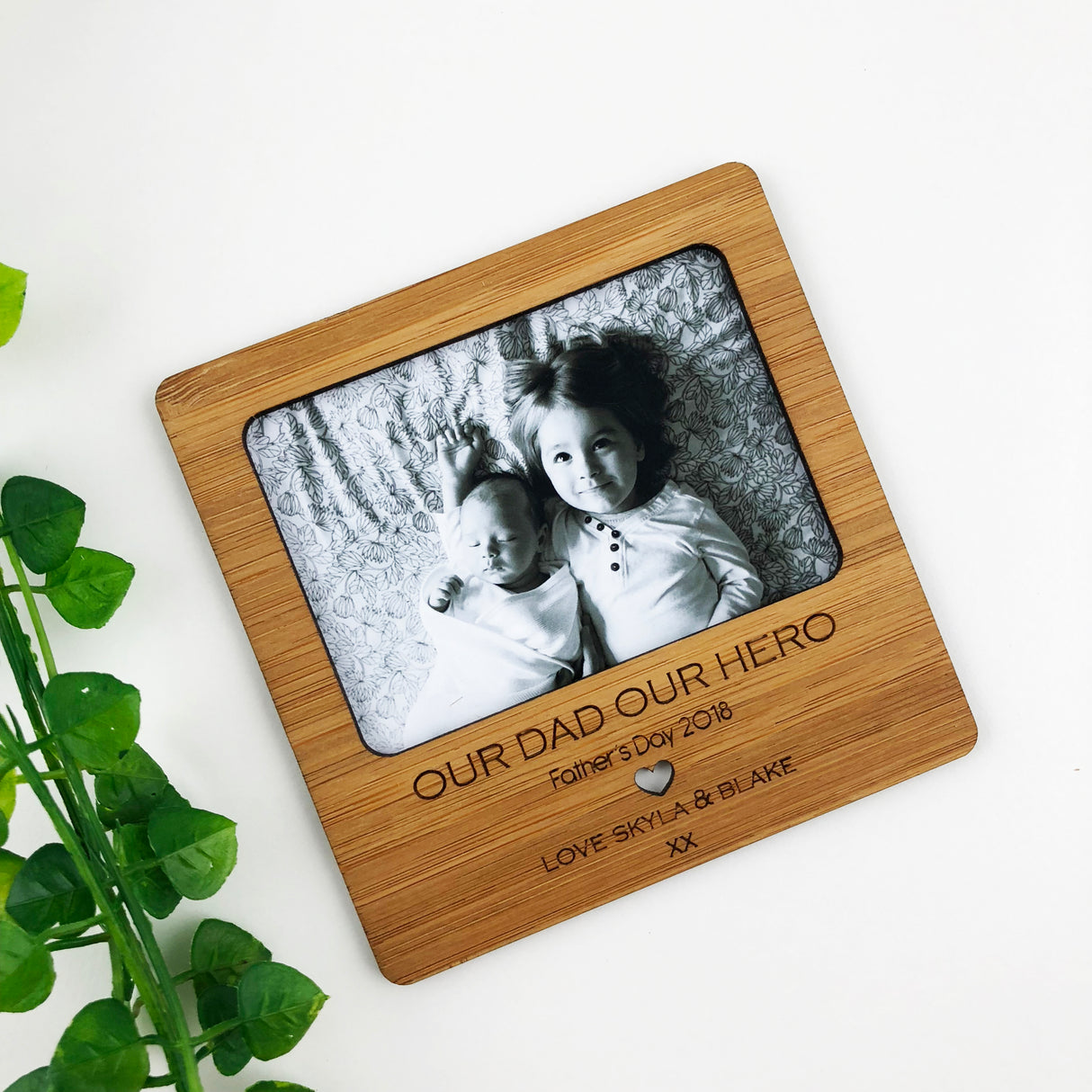 Personalised Script Text Bamboo Magnetic Frame