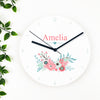 Bright Flowers Girls Name Clock (acrylic or wood)