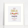 Mirror (Gold) Vintage Floral Birth Print