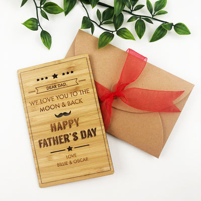 Father's Day Bamboo Greeting Card & Envelope