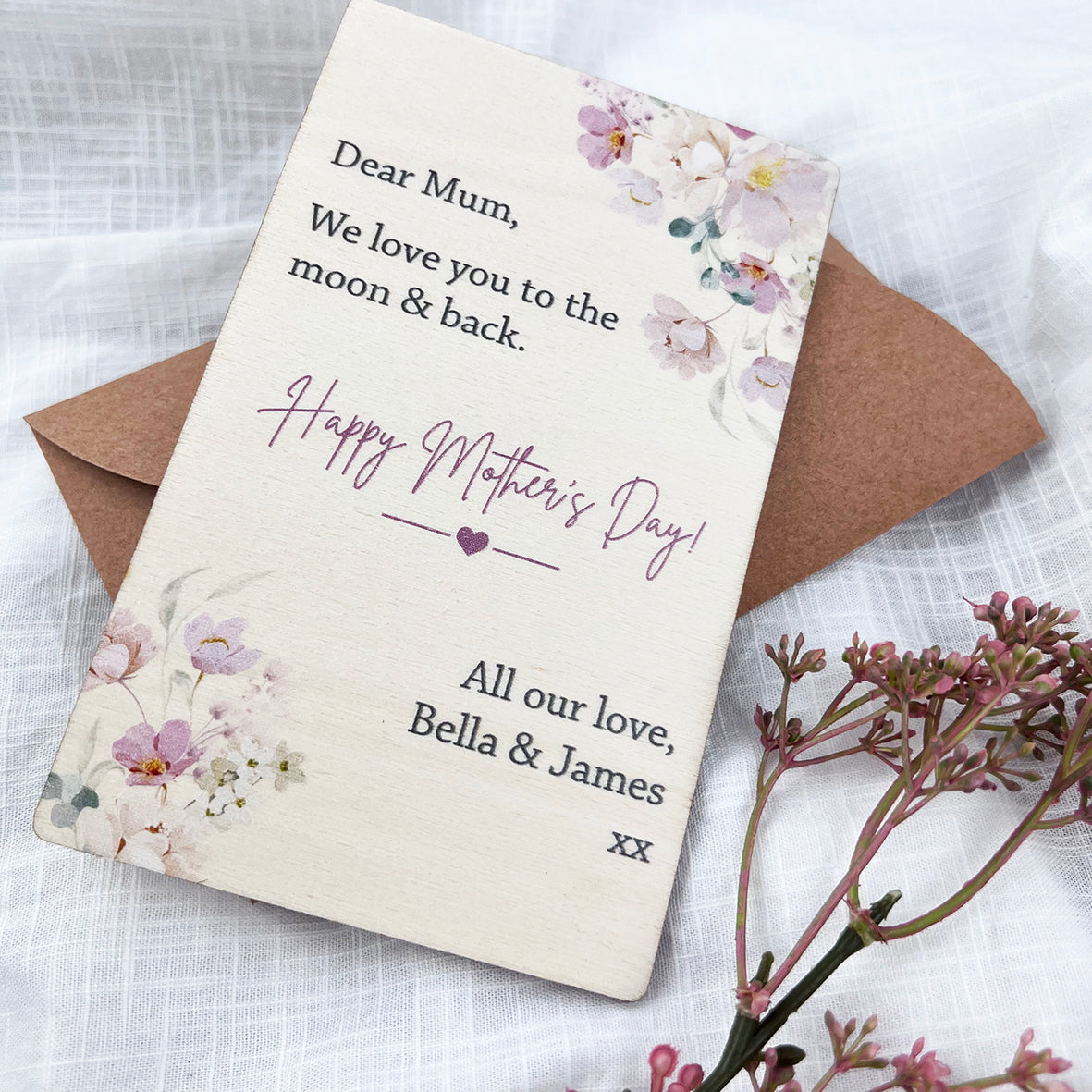 Mother's Day Printed Greeting Card & Envelope