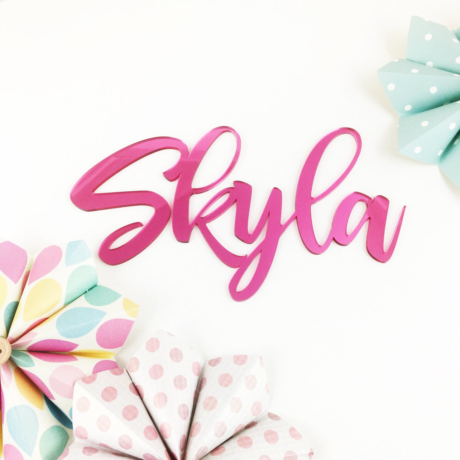 Personalised Handwritten Script Acrylic Names (various colours)