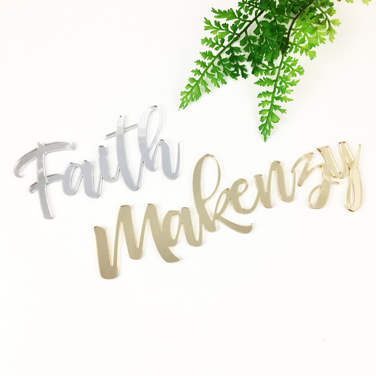 Personalised Handwritten Script Acrylic Names (various colours)