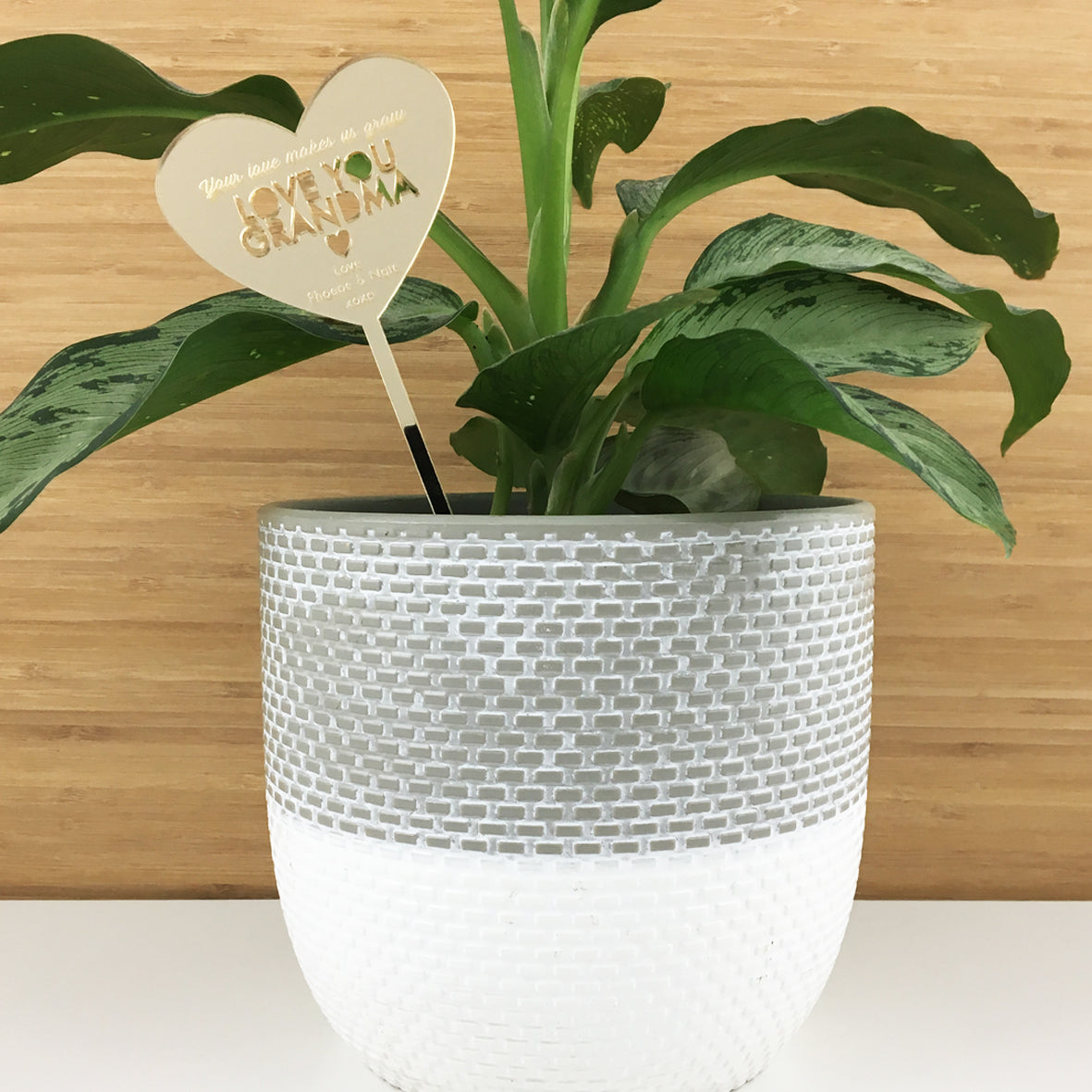 Your Love Makes Us Grow Heart Stem - Acrylic