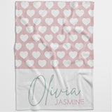 Hearts & Name Name Personalised Blanket