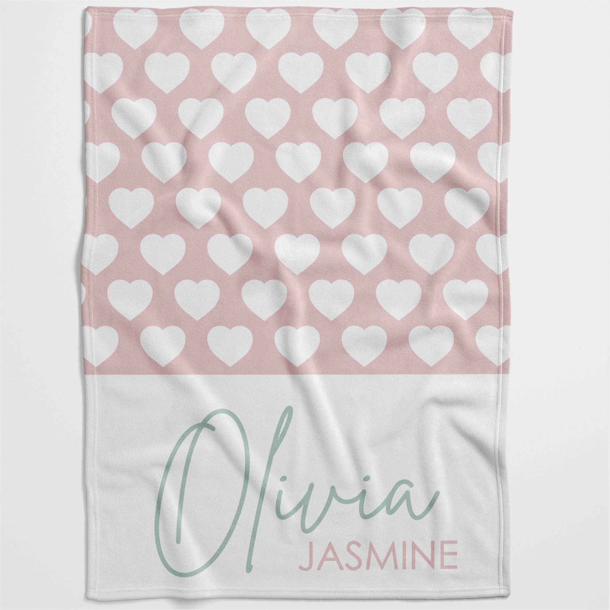 Hearts & Name Name Personalised Blanket