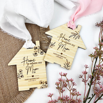 Personalised Home Is Where Mum Is Gift Tag