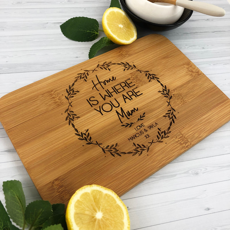 Home Is Where You Are Bamboo Serving Board