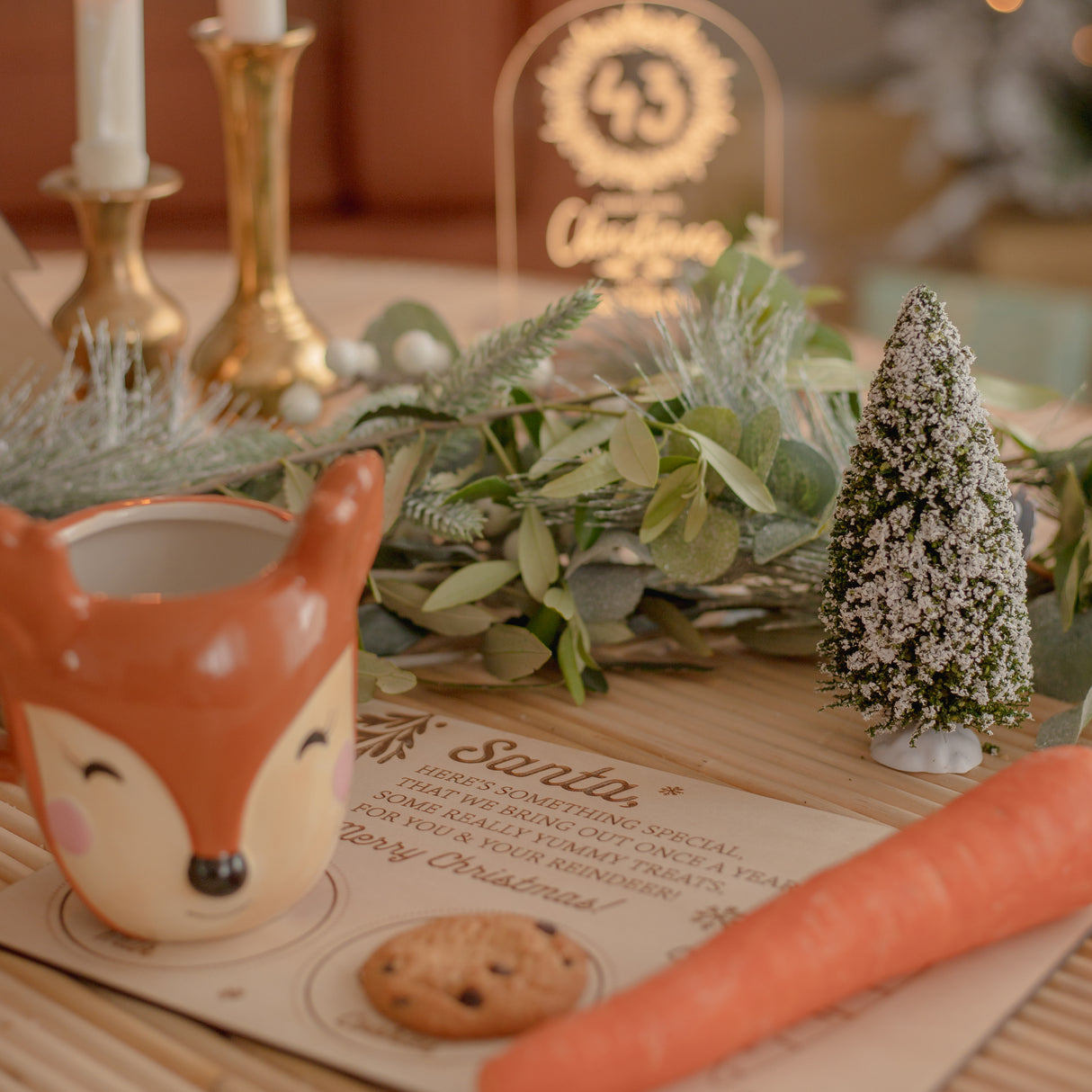 Personalised Christmas Eve Treats Wooden Board