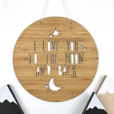 To The Moon And Back Bamboo Wall Hanging (2 sizes)