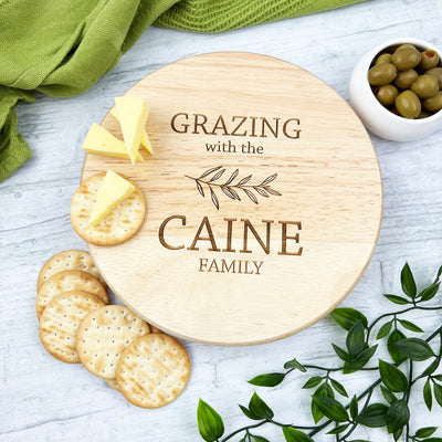 Grazing Olive Leaf Personalised Cheeseboard Set