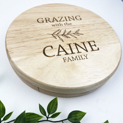 Grazing Olive Leaf Personalised Cheeseboard Set