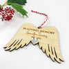 In Loving Memory Angel Wings Bamboo Ornament