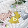 Personalised Mirror Easter Bunny Initial Tags (3 colours)