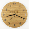 Initials Bamboo Clock