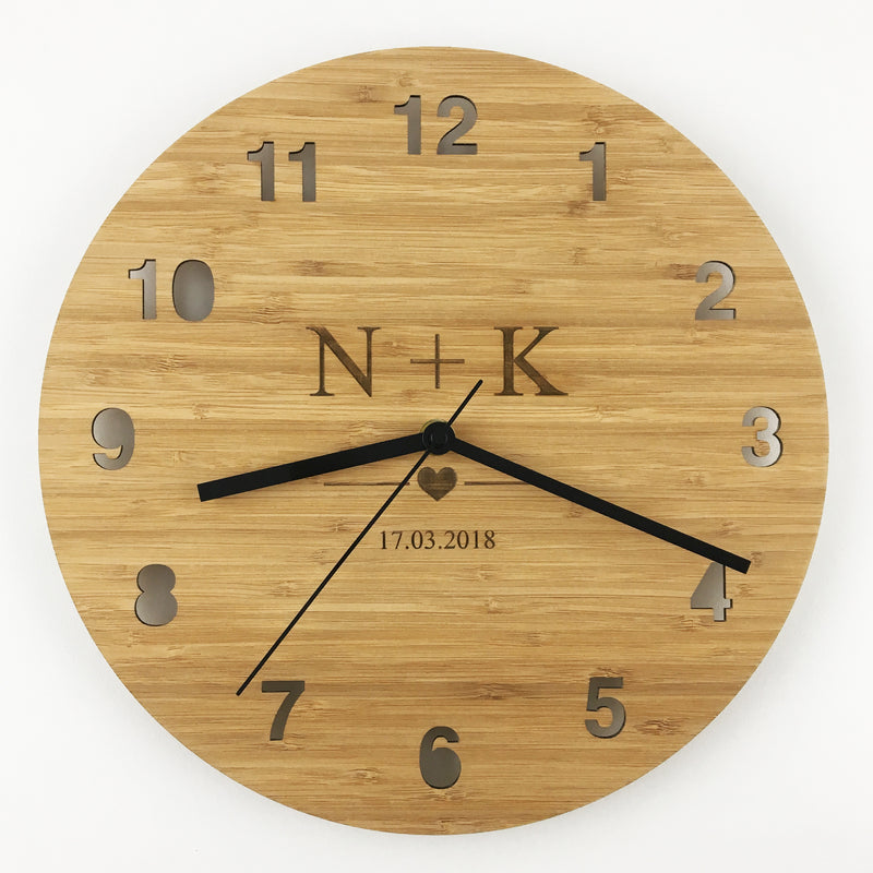 Initials Bamboo Clock