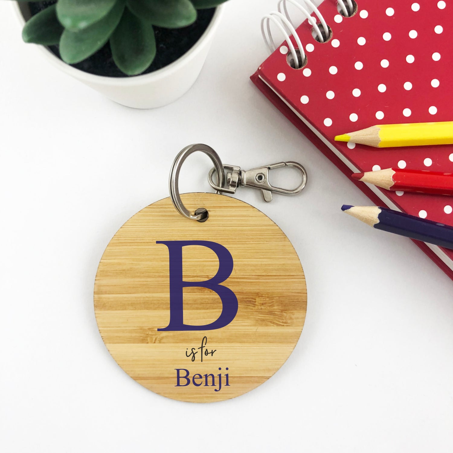 Blue Initials Personalised Bag Tag