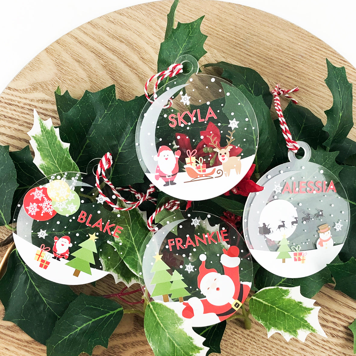 Bright Christmas Name Ornaments