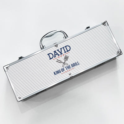 King Of The Grill Personalised 10 Piece BBQ Tool Set