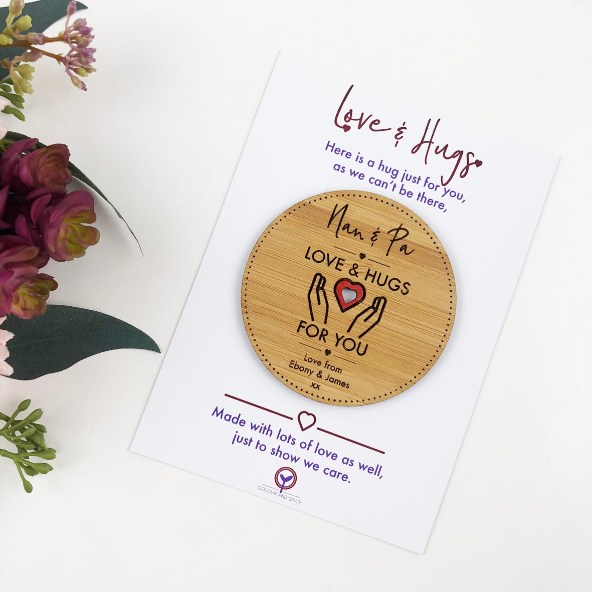 Personalised Love and Hug Tokens