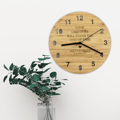 Love Like Ours Bamboo Clock