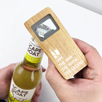 Man, Myth & Legend Personalised Wooden Bottle Opener