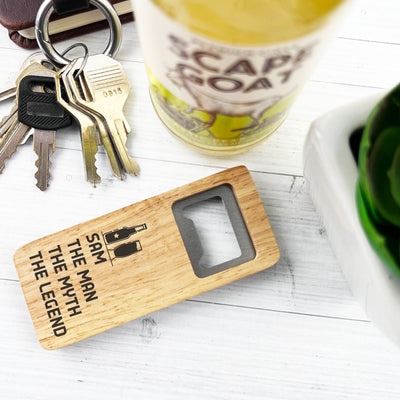 Man, Myth & Legend Personalised Wooden Bottle Opener
