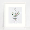 Mirror (Silver) Flowers Birth Print