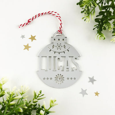 Christmas Acrylic Detailed Name Ornaments (various colours)