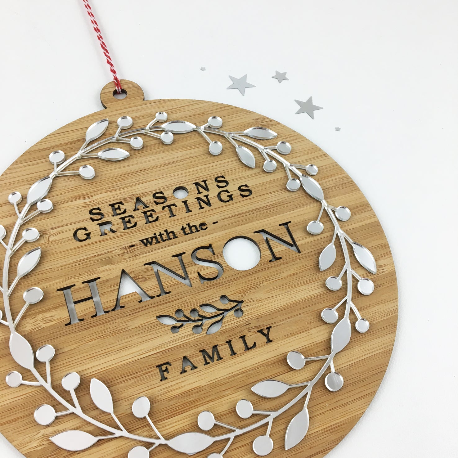 Mirror Wreath Family Wall Hanging