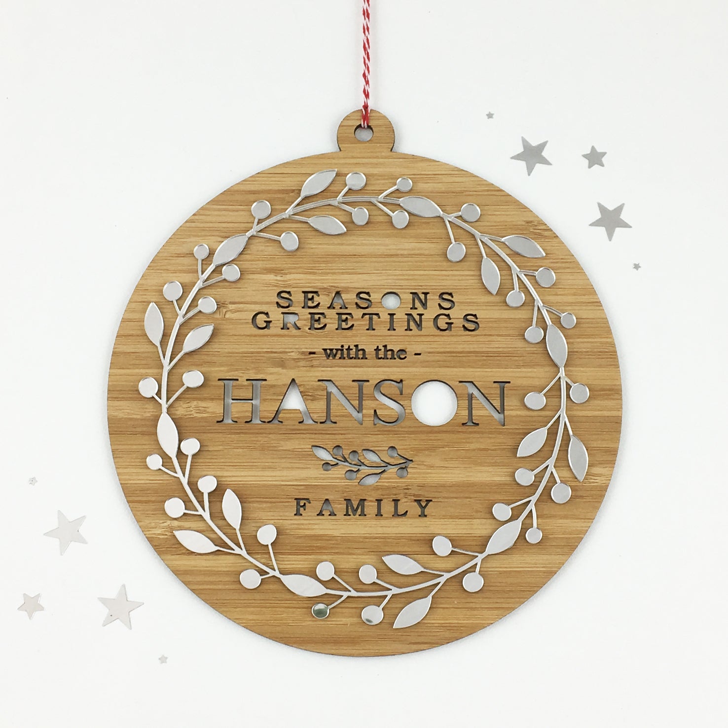 Mirror Wreath Family Wall Hanging