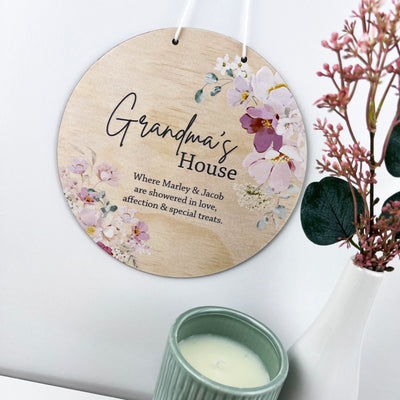 Floral Spray Personalised Wall Plaque