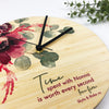 Printed Floral Personalised Bamboo Clock