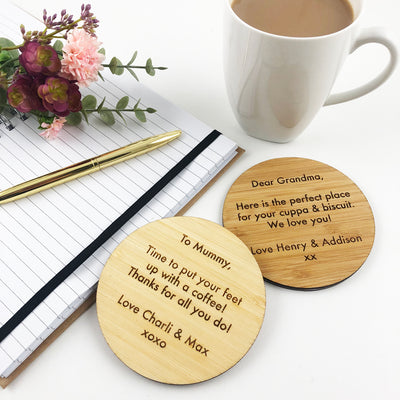 Double Sided Floral Personalised Drink Coaster