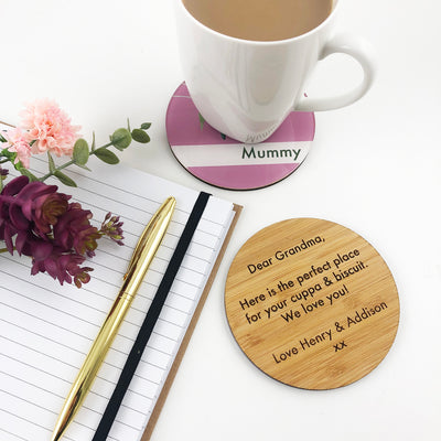 Double Sided Floral Personalised Drink Coaster