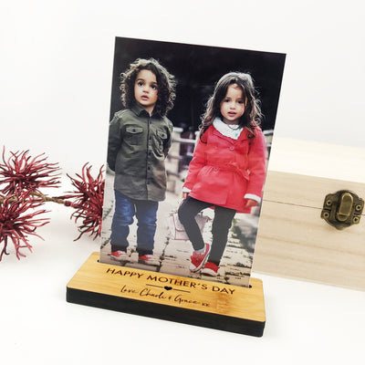 Personalised Heart Bamboo Photo Stand