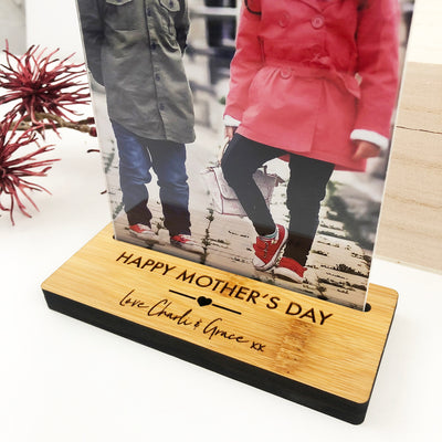 Personalised Heart Bamboo Photo Stand