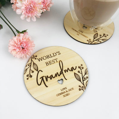 World's Best Botanical Etched Drink Coaster