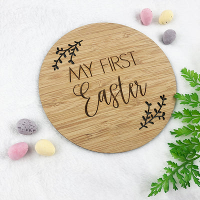 My First Easter Bamboo Plaque