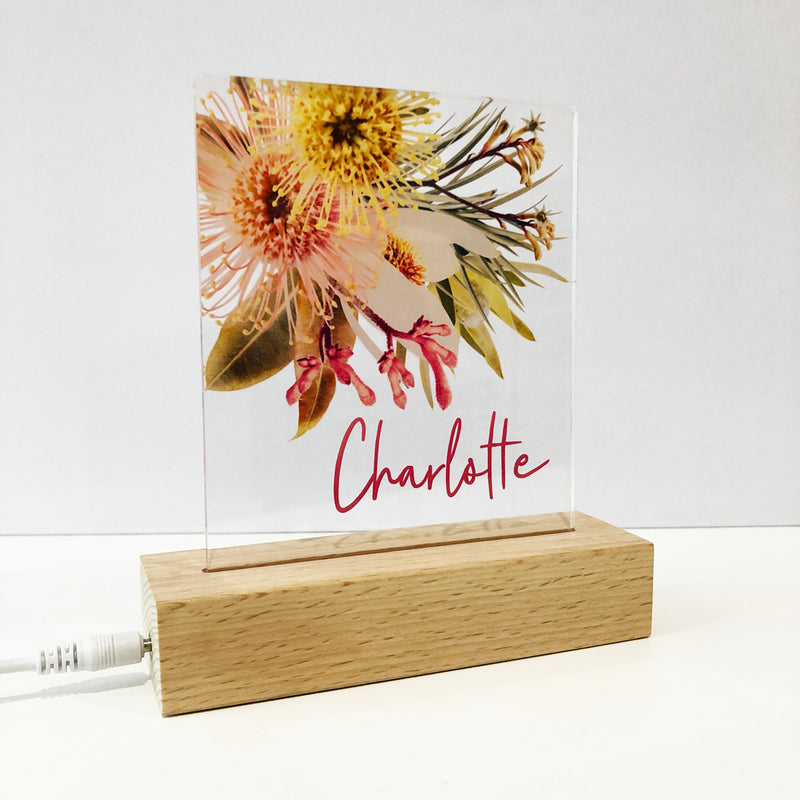 Native Blooms Personalised Night Light