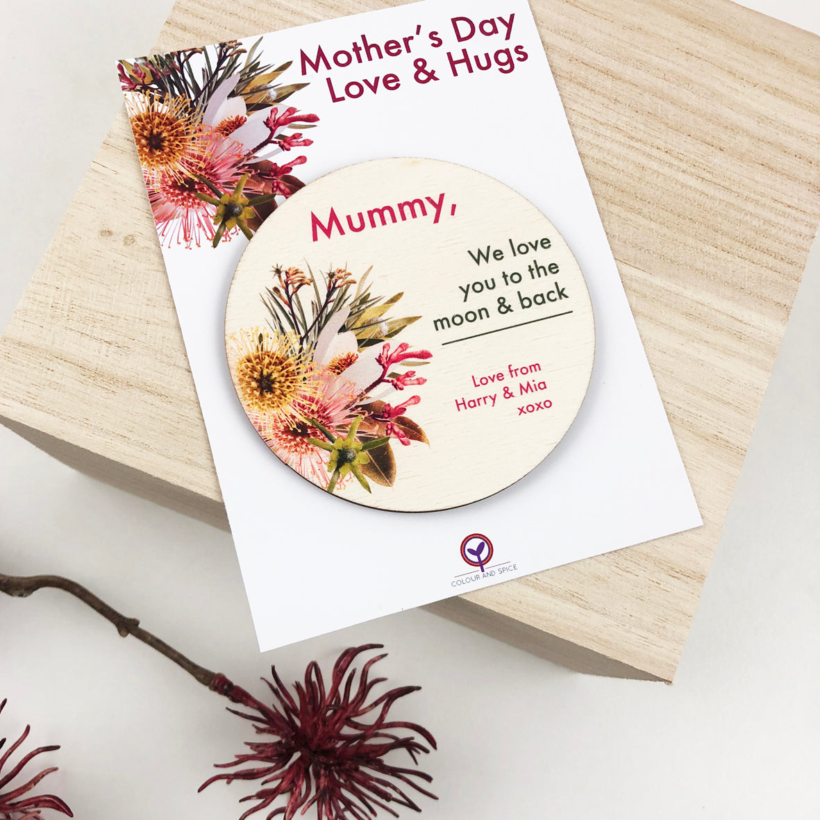 Personalised Native Mother's Day Magnetic Token