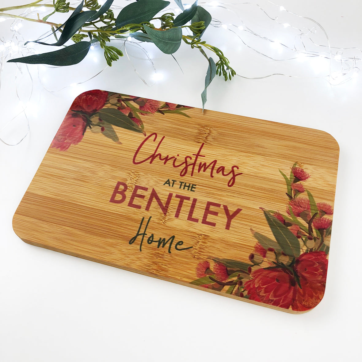 Australian Native Flora Christmas Bamboo Serving Board