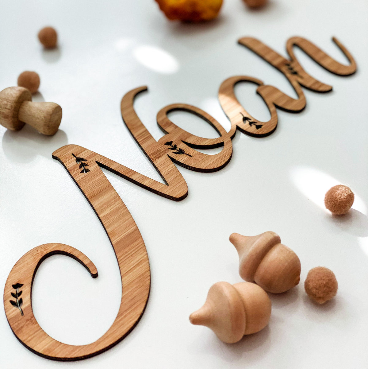 Cursive Name Plaque (with cut outs) - Colour and Spice Pty Ltd