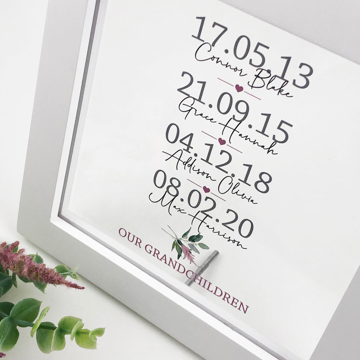 Our Grandchildren Personalised Light Frame