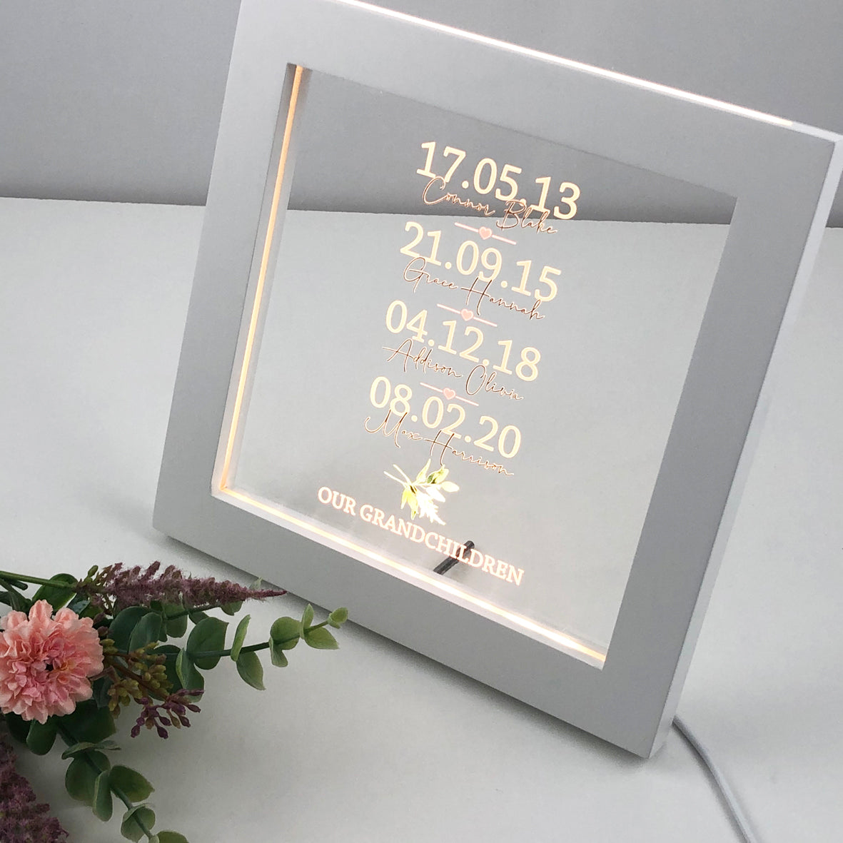 Our Grandchildren Personalised Light Frame