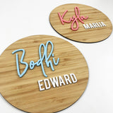 Pastel Script Name Plaque (various colours)